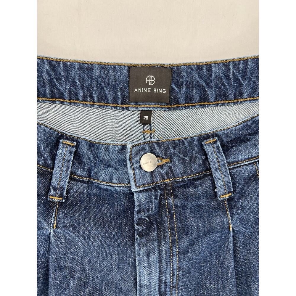 ANINE BING Carrie Wide Leg Jeans Womens 29 High Rise Pleated Cotton Denim - Picture 8 of 14